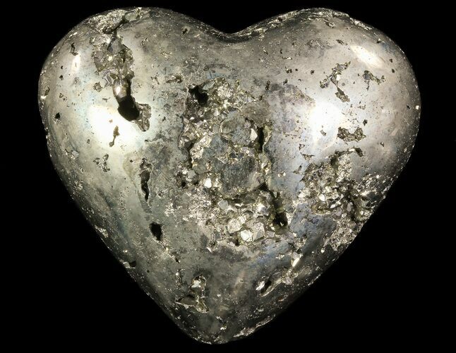 Polished Pyrite Heart - Peru #66487